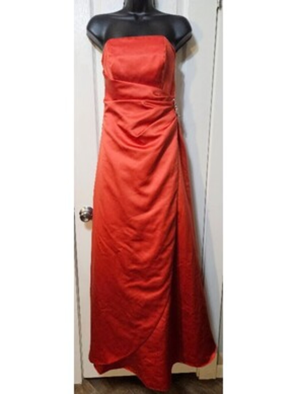 David's Bridal Burnt Orange Formal Gown Size 2 Autumn Wedding Glam